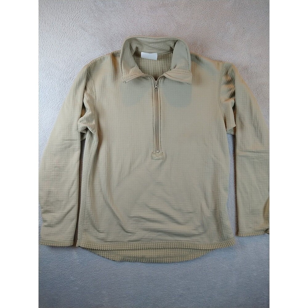 Cold Weather GEN III Shirt Tan Small Short Midweight 1/2 Zip Mock Neck Beige
